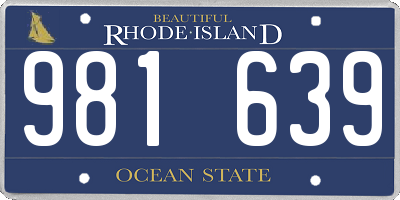 RI license plate 981639