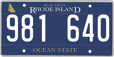 RI license plate 981640