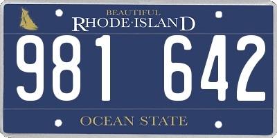 RI license plate 981642