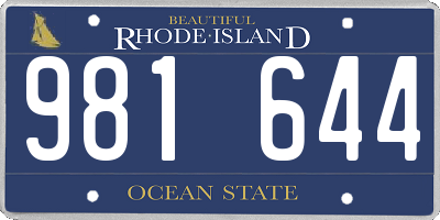 RI license plate 981644