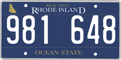 RI license plate 981648