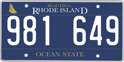 RI license plate 981649