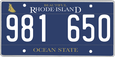 RI license plate 981650