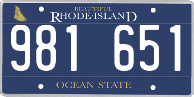 RI license plate 981651