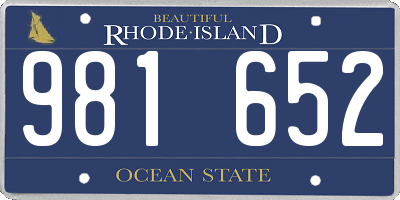 RI license plate 981652