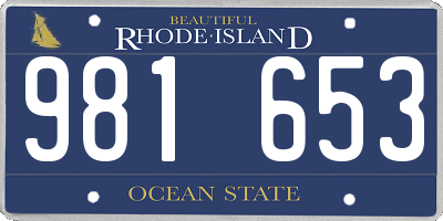 RI license plate 981653