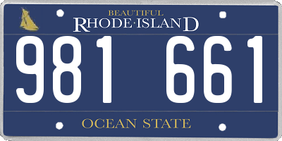 RI license plate 981661