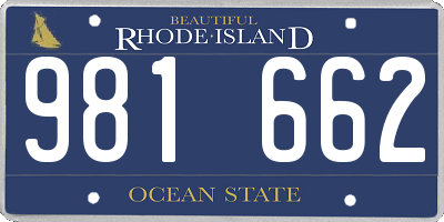 RI license plate 981662