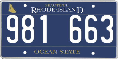 RI license plate 981663