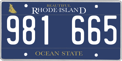 RI license plate 981665