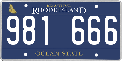 RI license plate 981666