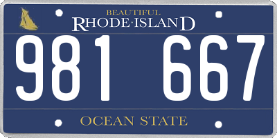 RI license plate 981667