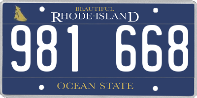 RI license plate 981668