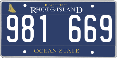 RI license plate 981669