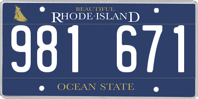 RI license plate 981671