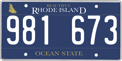 RI license plate 981673