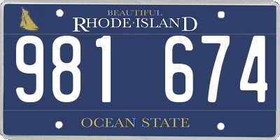 RI license plate 981674