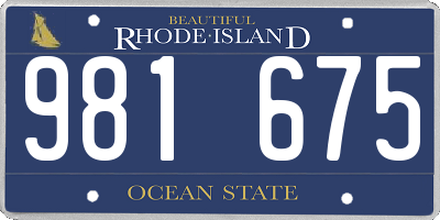 RI license plate 981675