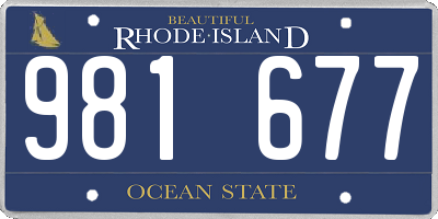 RI license plate 981677