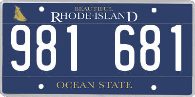 RI license plate 981681