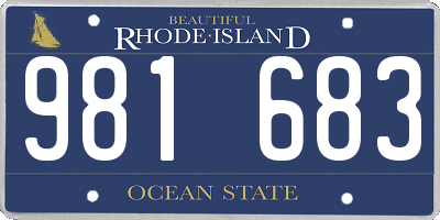 RI license plate 981683