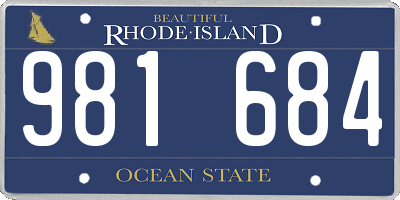 RI license plate 981684