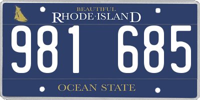 RI license plate 981685