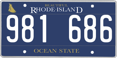 RI license plate 981686