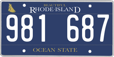 RI license plate 981687