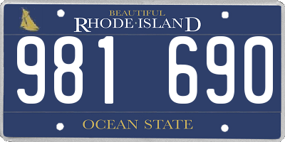 RI license plate 981690