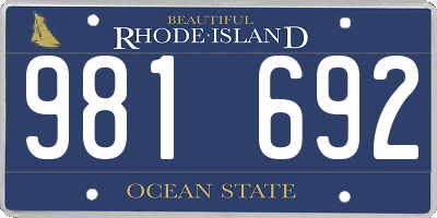 RI license plate 981692