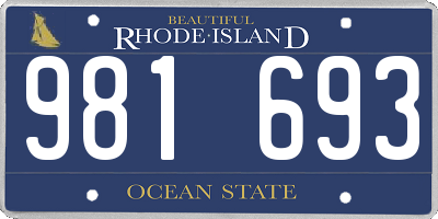 RI license plate 981693