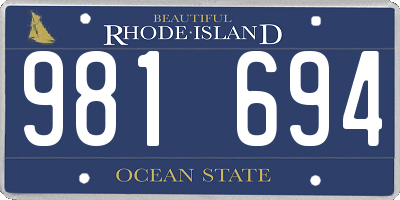 RI license plate 981694
