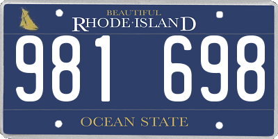 RI license plate 981698