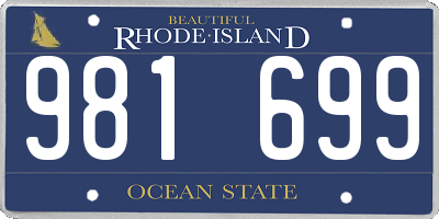 RI license plate 981699