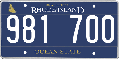 RI license plate 981700