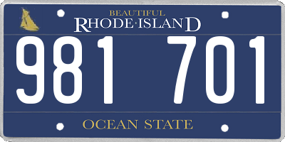 RI license plate 981701