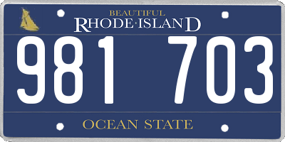 RI license plate 981703