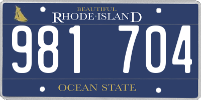 RI license plate 981704