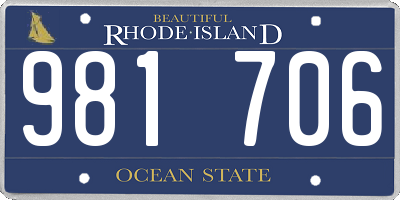 RI license plate 981706