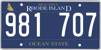 RI license plate 981707