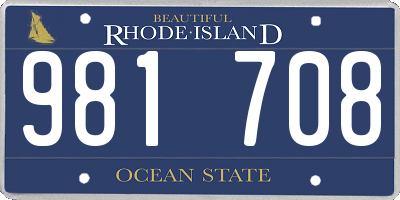 RI license plate 981708