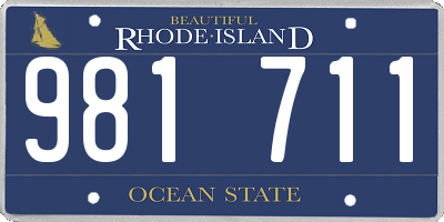 RI license plate 981711