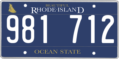 RI license plate 981712