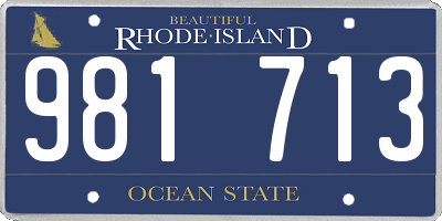 RI license plate 981713