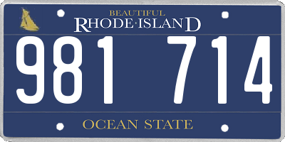 RI license plate 981714