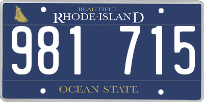 RI license plate 981715