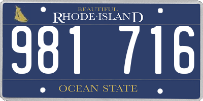 RI license plate 981716