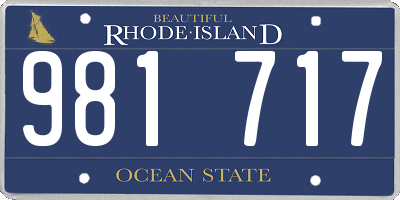 RI license plate 981717