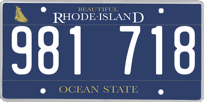 RI license plate 981718